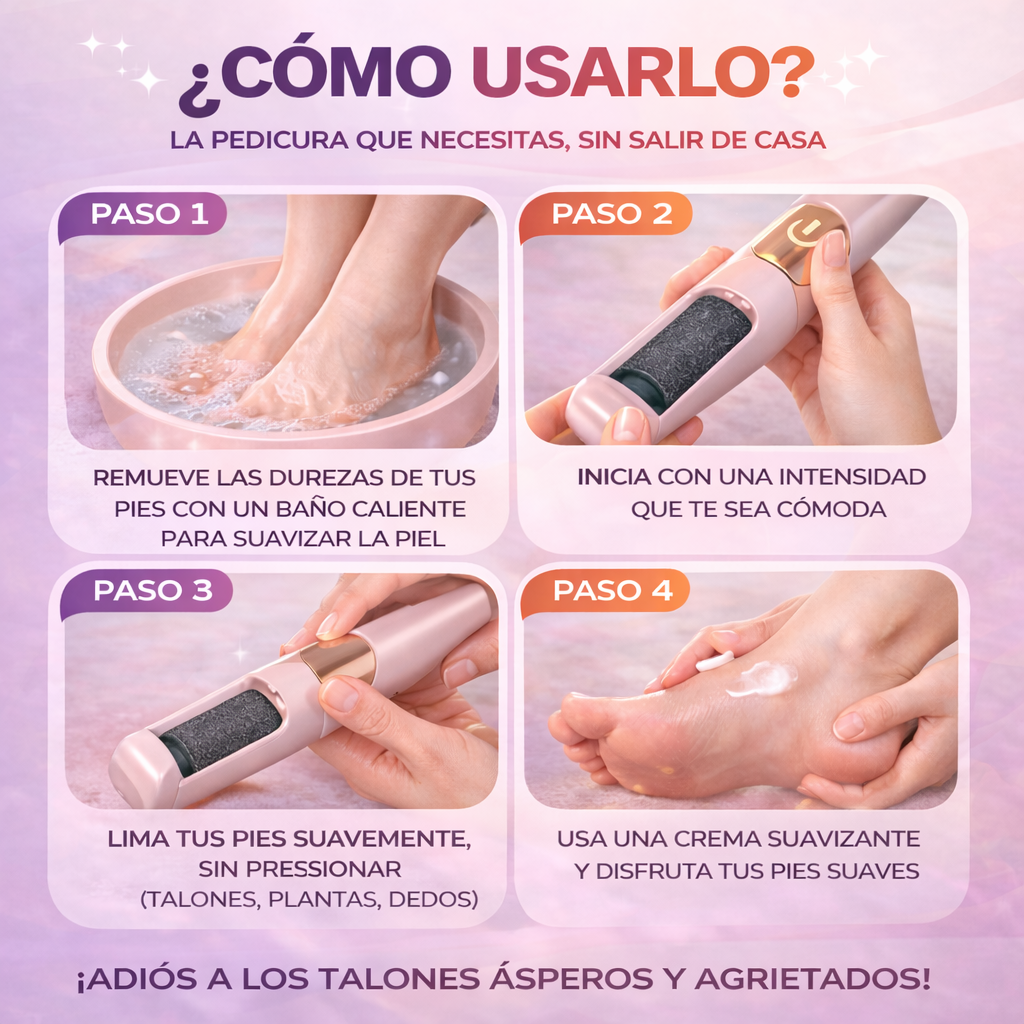 Removedor Eléctrico de Callos Recargable – Pies Suaves al Instante sin Dolor ni Esfuerzo